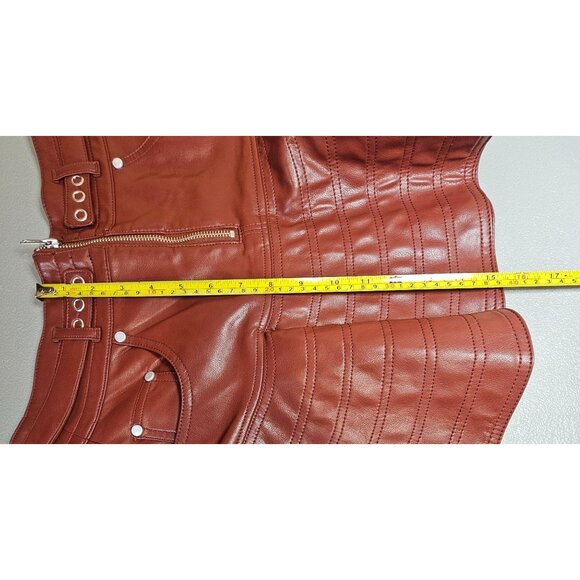 Anthropologie‎ Pilcro Womens 4 Fit and Flare Faux Leather Mini Skirt NWT - Picture 8 of 11